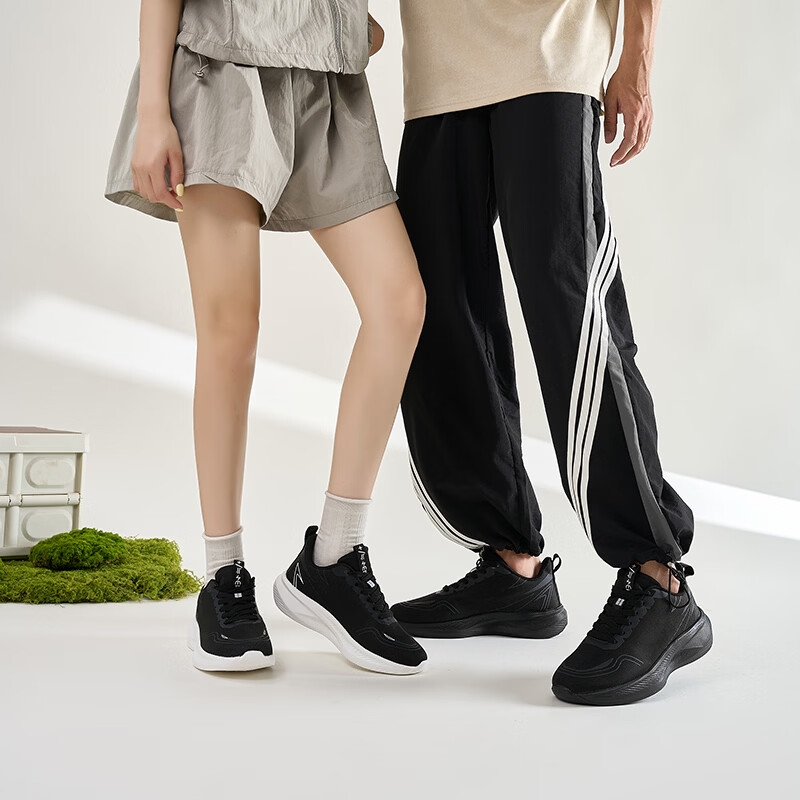 真维斯网面鞋男款女款新款运动鞋四季户外透气减震男鞋跑步鞋 黑白/男女款 36