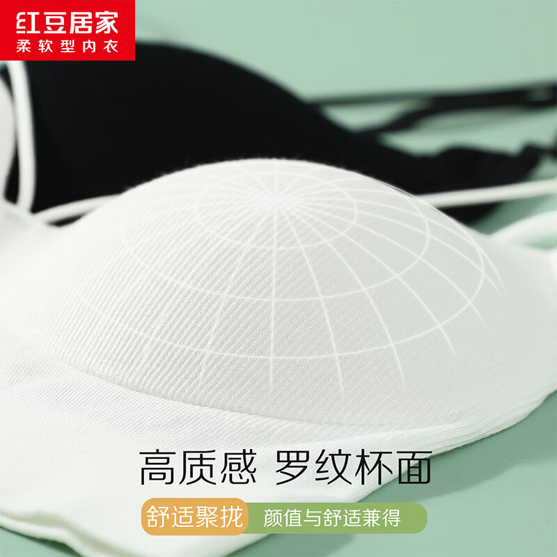 红豆居家（Hodohome）一体式免穿文胸抹胸无钢圈聚拢美背网孔透气带胸垫防走光抹胸 HCB012白色 75B