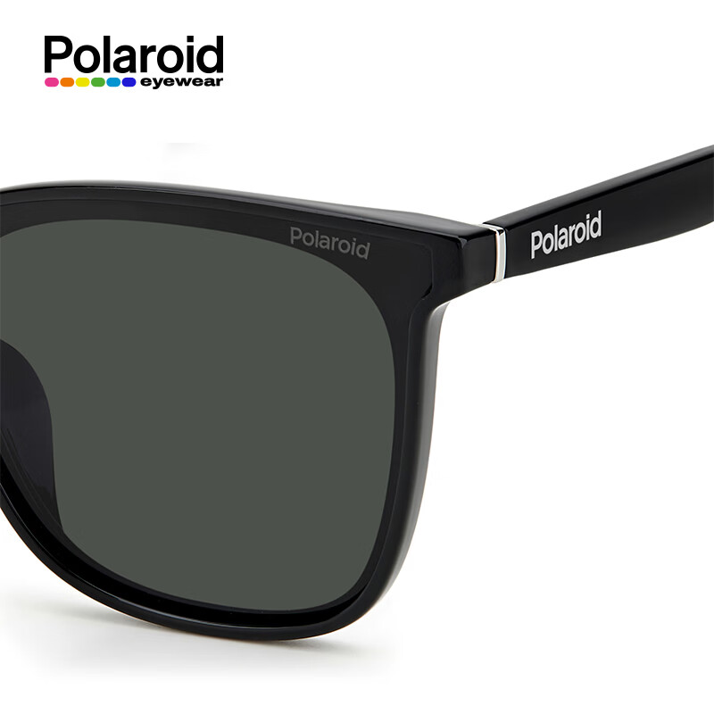 Polaroid偏光太阳镜方框墨镜男女款显脸小驾驶开车防紫外线6163 PLD6154 黑框黑色片08A