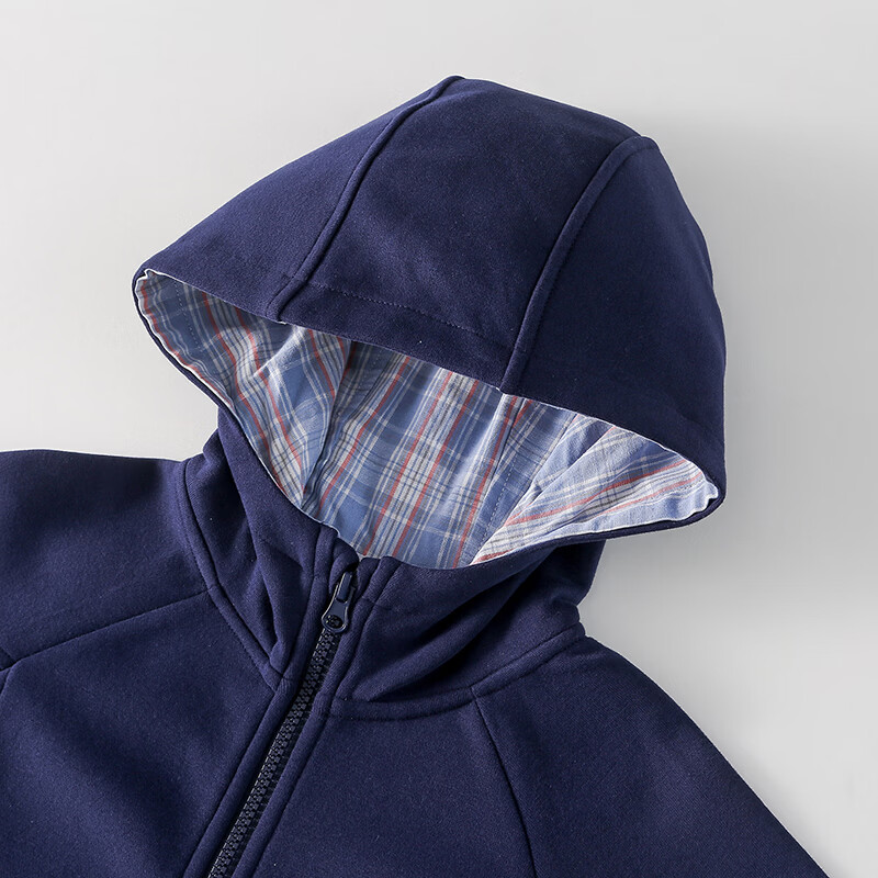 棉花堂（cottontown）【不易起球】棉花堂童装儿童连帽外套春秋A类10A抗菌男童女童上衣 麻灰 90 90/52