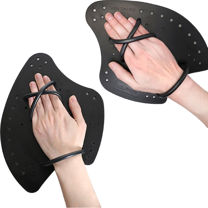 英发（YINGFA）划水掌手蹼游泳成人青少年通用码自由泳斧式划水掌游泳装备手璞 斧型掌-黑色 L（成人运动员）