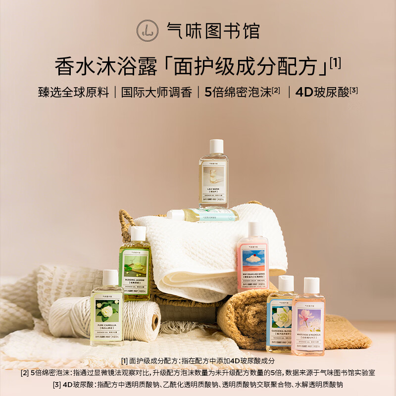 气味图书馆香氛沐浴露香水身体乳洗发水套装沐浴液润肤乳旅行装清洁保湿留香 凉白开身体乳55ml