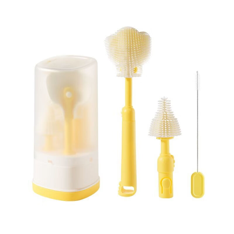 如山（LUSN）如山多功能便携式奶瓶刷可刷可晾婴儿专用长柄刷子硅胶清洁奶嘴刷 【多功能刷晾一体】全能清洗无死角-起泡浓密