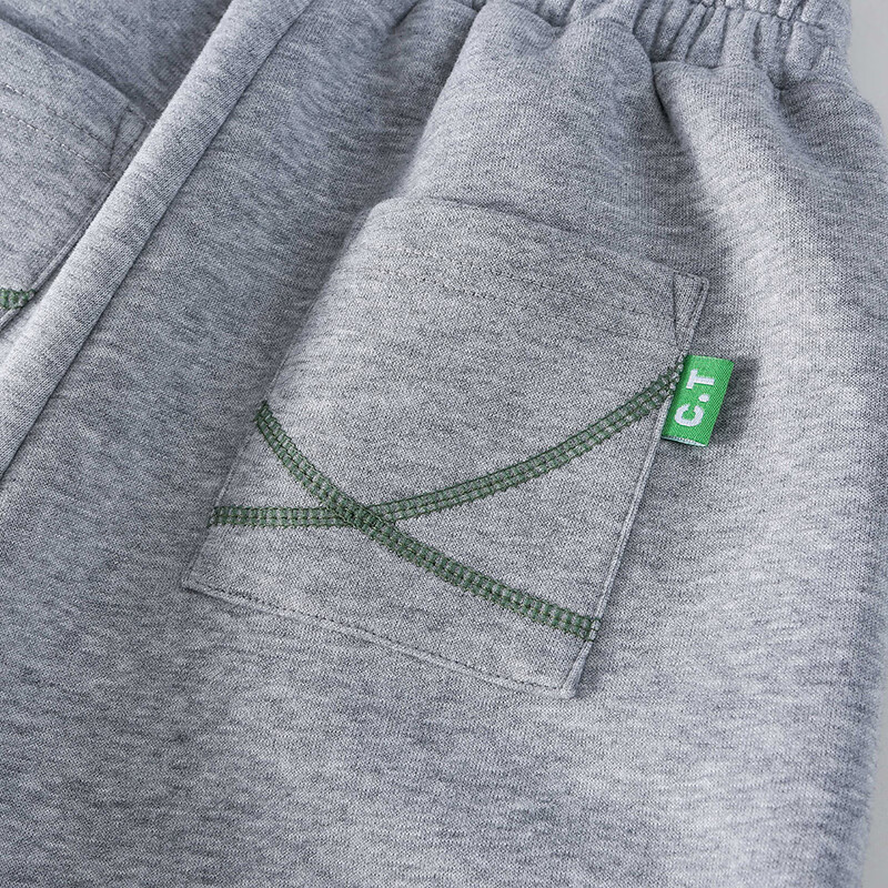 棉花堂（cottontown）【不易起球】棉花堂儿童裤子直筒长裤春秋新款男童女童运动裤抗菌 麻灰 90 90/50