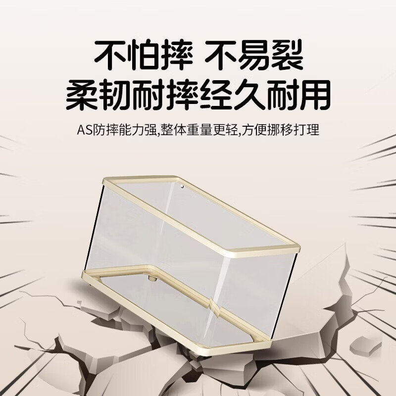 SQG生态乌龟缸家用带晒台塑料水陆两用家养巴西龟造景别墅生态专用缸 8K超透【经典黑】大号-基础晒台套餐