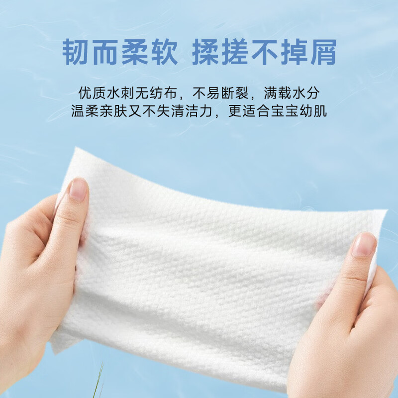 家优先 手口湿巾卫生湿巾湿纸巾宝宝有盖擦脸棉湿巾成人可用  5包
