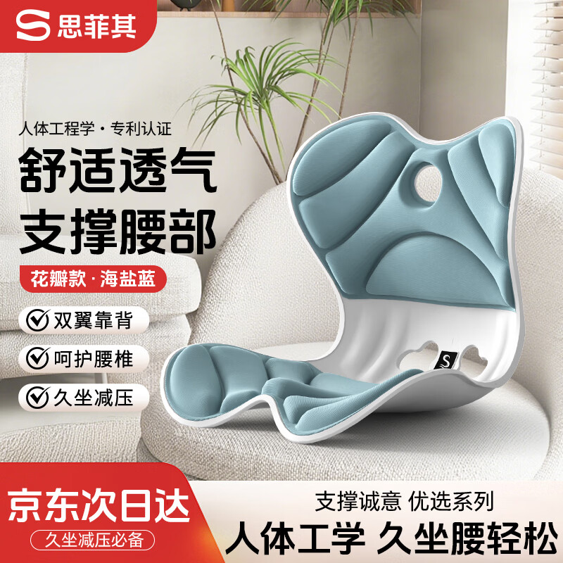 思菲其护腰坐垫腰靠垫办公室居家久坐学习坐靠垫人体工学椅垫椅子坐垫