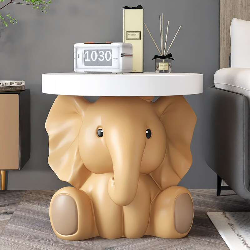 大象托盘落地摆件-棕色