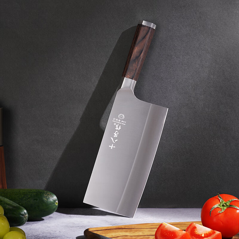 十八子作复合钢家用菜刀 彩木柄刀具玄刃斩切刀SL2103-AB【精美礼盒装】