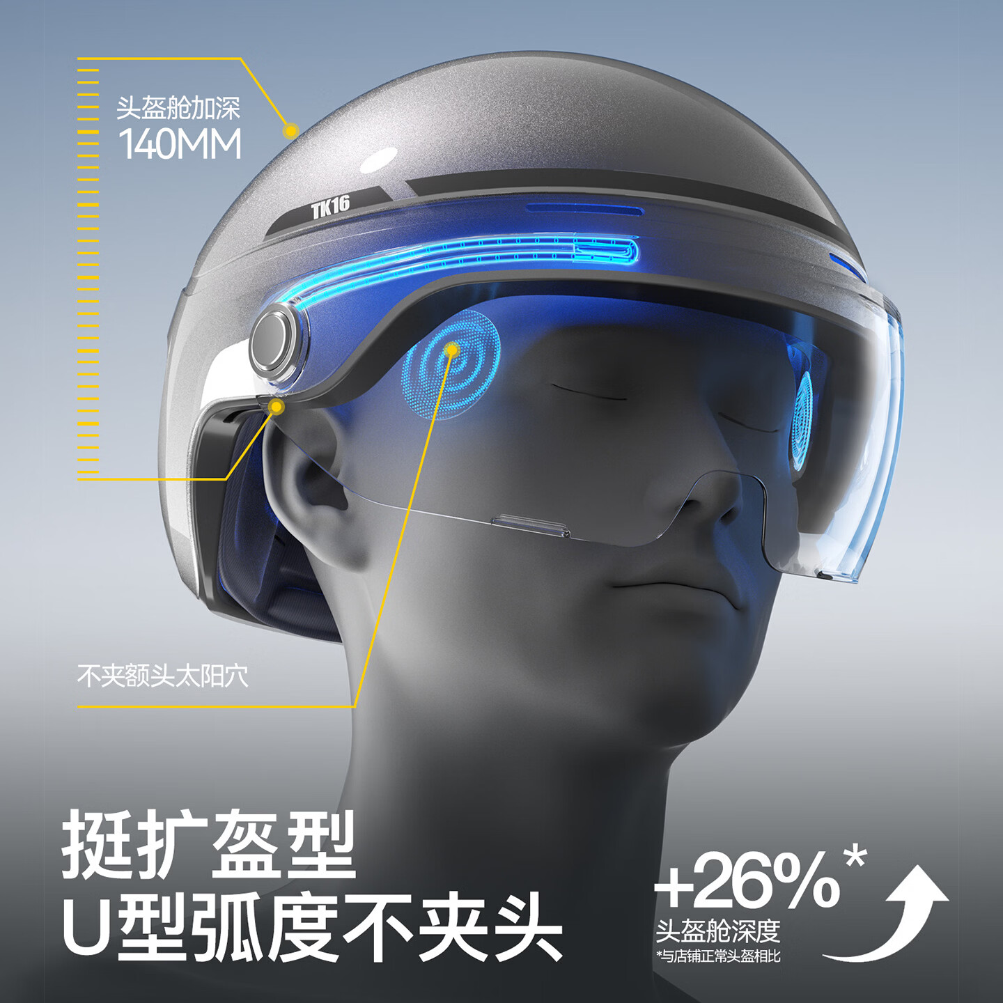 TWOBEE新国标3C认证大码蜜蜂头盔电动摩托车男四季通用夏季安全帽TK16 夏季款-燕麦杏【变色长镜】 4XL