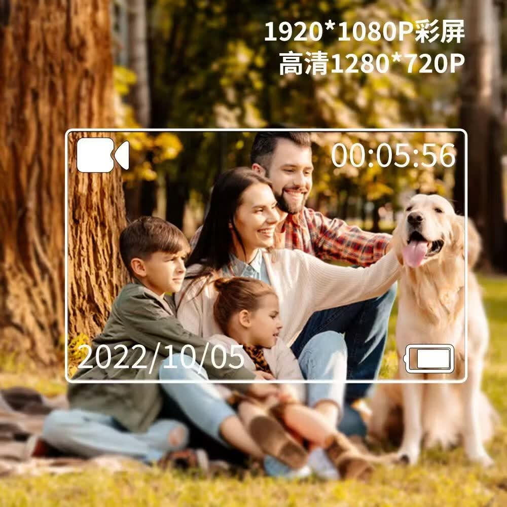 龙达鑫超长续航磁吸拇指运动相机户外登山vlog高清记录仪录摄像神器学生相机记录生活电子防抖 黑色 无内存卡+配件