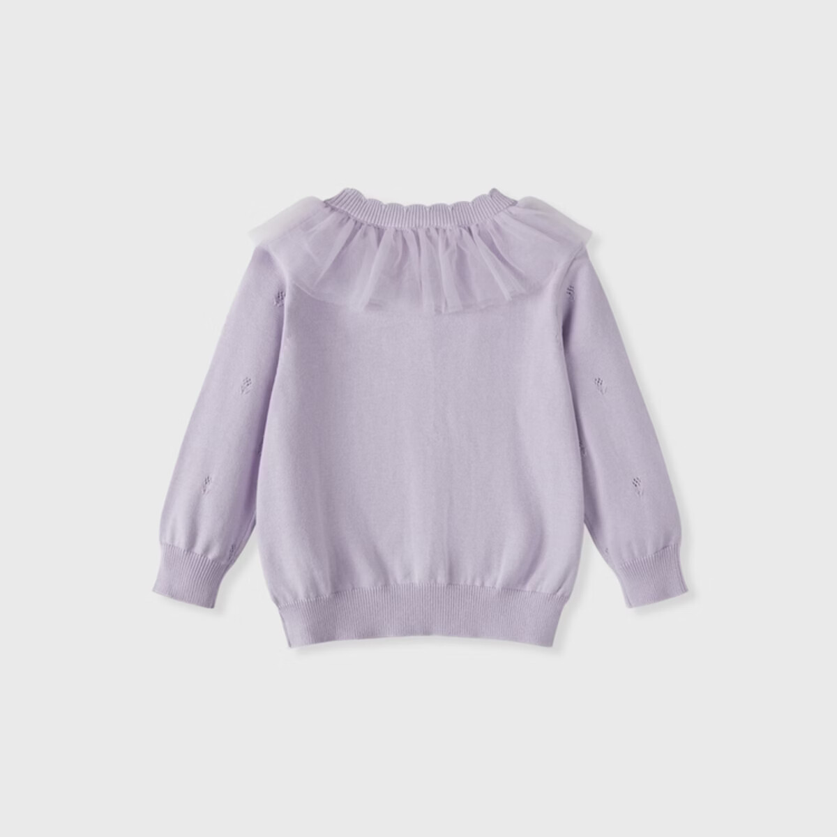 丽婴房儿童毛衣宝宝针织毛衣上衣2026春新款 淡紫 110 cm