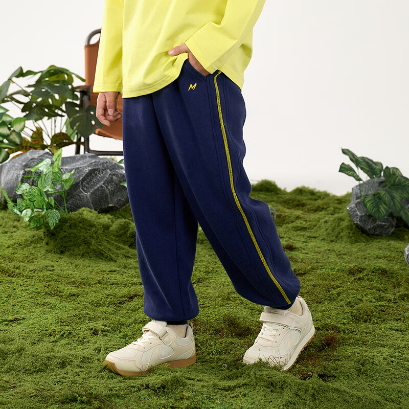 棉花堂（cottontown）【不易起球】棉花堂童装儿童长裤春秋新款裤子女童男童抗菌校园裤 麻灰 90 90/50