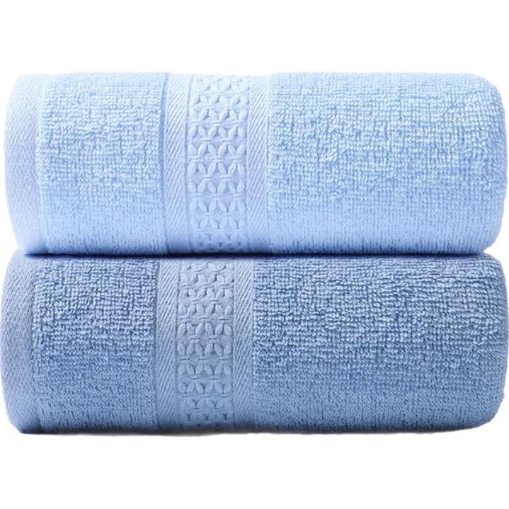 洁丽雅 毛巾全棉洗脸家用柔软吸水成人男女加厚情侣洗澡面巾 两条装 深兰+浅兰（72*34cm 70g） 2条