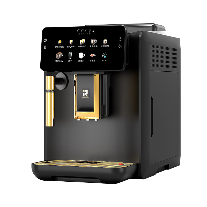 irmafreda艾尔菲德咖啡机全自动办公商用意式现磨中大型商务酒店式全自动研磨一体机奶泡萃取美式咖啡机 黑色手动奶泡咖啡机(R-10BE)