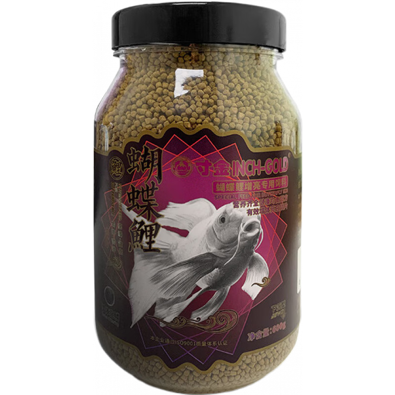 寸金（INCH-GOLD）魚(yú)食蝴蝶錦鯉魚(yú)專(zhuān)用下沉型飼料高蛋白魚(yú)糧觀(guān)賞魚(yú)鯉錦魚(yú)飼料 600g(小顆粒)