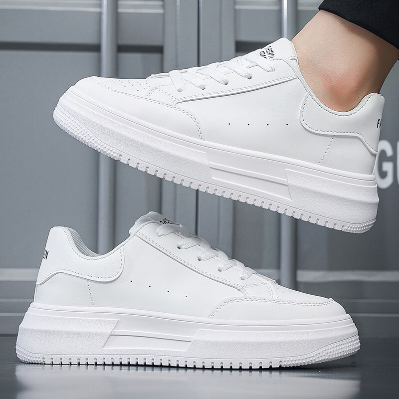 西域骆驼（VANCAMEL）男鞋小白鞋2026新款男士四季时尚潮流百搭软底学生休闲鞋子男板鞋 【官方正品 质量保证】白色配色 44