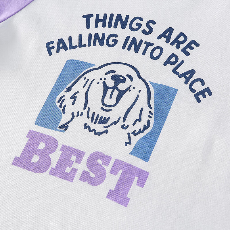 棉花堂(cottontown)【100%棉】棉花堂男童长袖T恤2026春秋新款纯棉A类抗菌儿童上衣 藏青 90 90/52