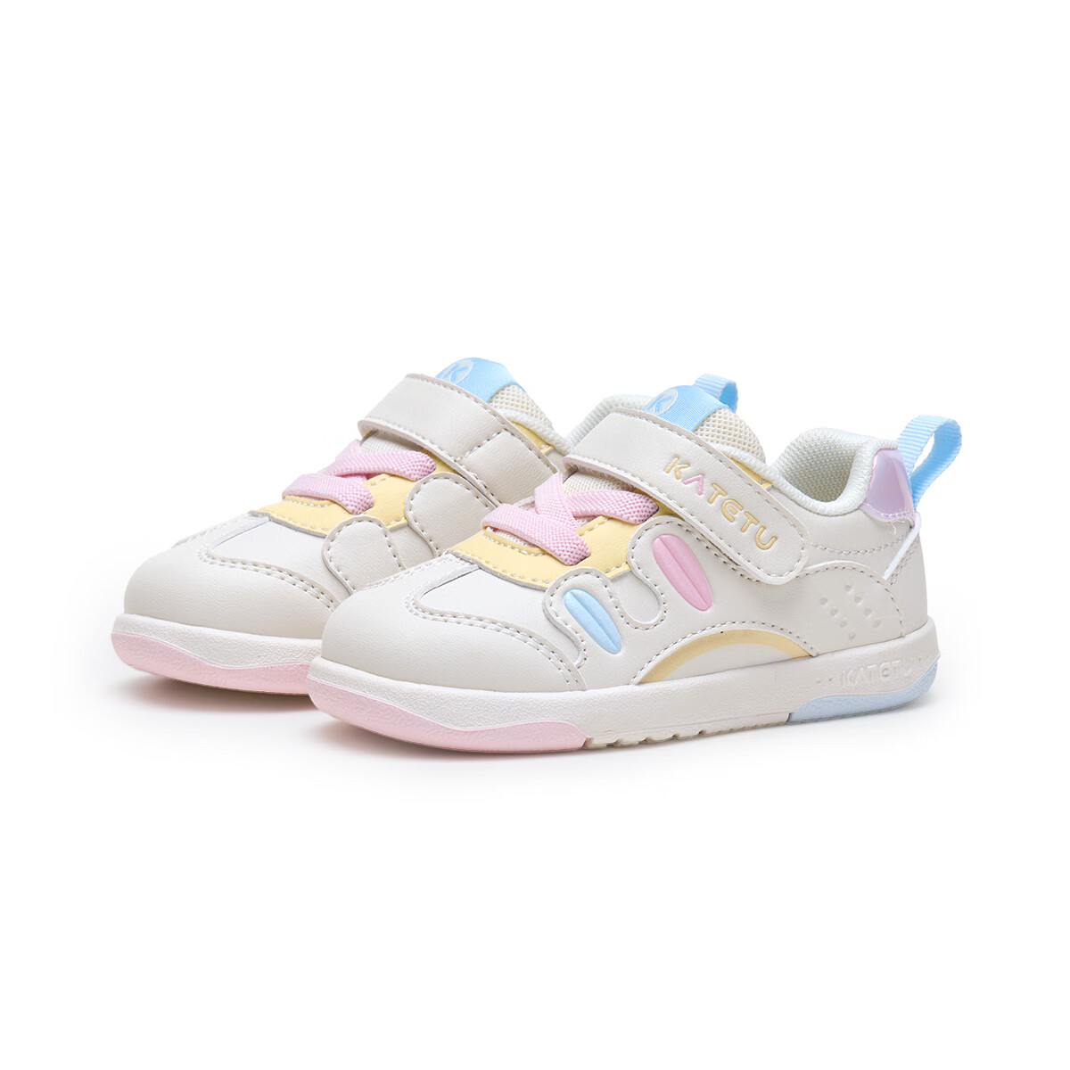 卡特兔婴儿学步鞋2026春新童鞋1-2岁小童稳步机能鞋室内防滑宝宝步前鞋 白粉黄 22 内长约14.0cm脚长约13.1-13.7