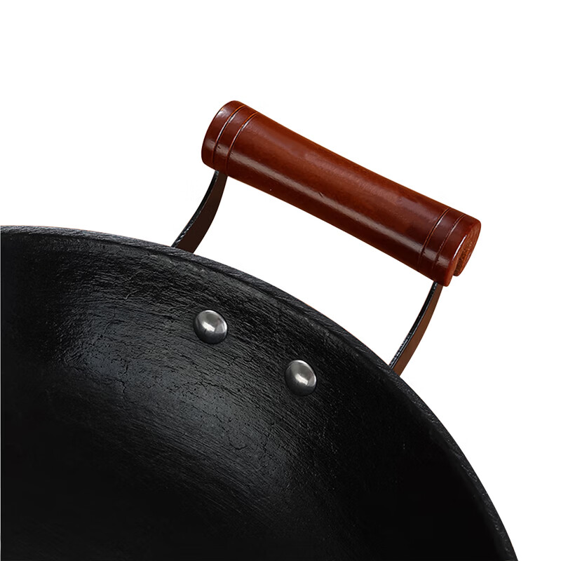 汉铸陆川铁锅龟纹生铁铸铁炒锅双耳不沾锅无涂层传统老式圆底燃气灶 龟纹双36cm有盖款（已开锅） 36cm