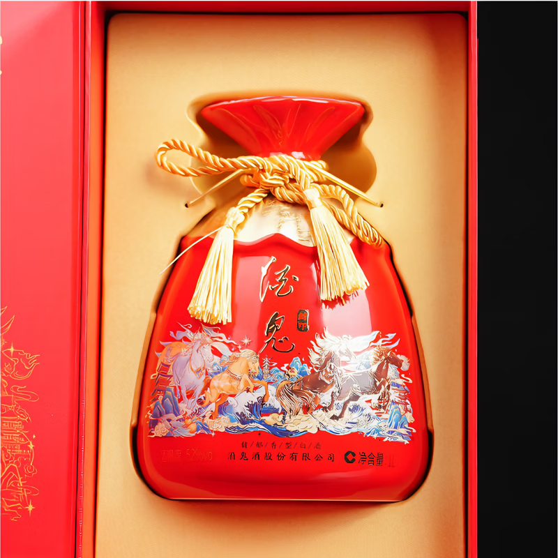 酒鬼酒 封印马年生肖酒限量版 馥郁香型 高度白酒 52度 1L 1瓶 （马年生肖）