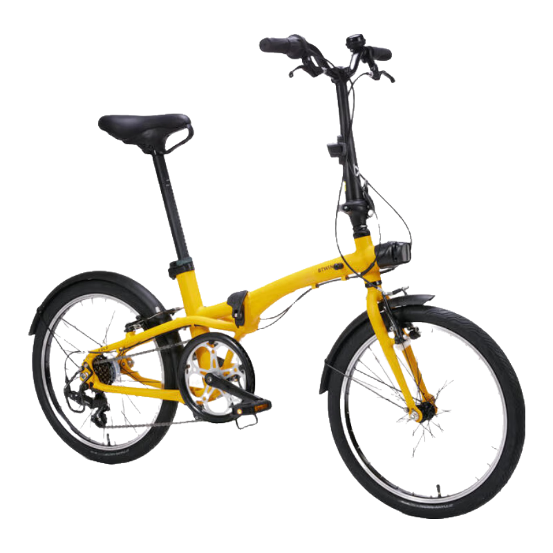 plus会员：迪卡侬 DECATHLON Fold500折叠自行车通勤单车20寸-4872242 升级款Fold500黄色