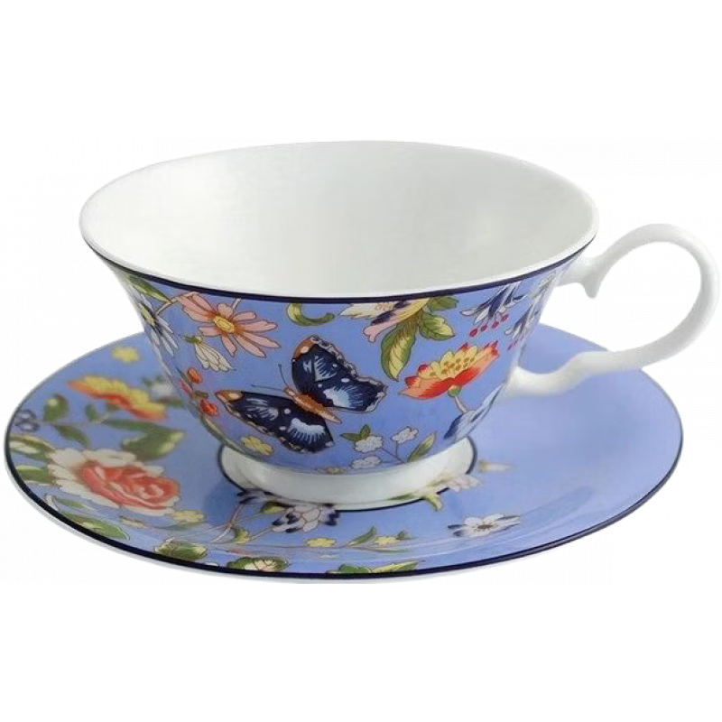 AYNSLEY英國Aynsley骨瓷下午茶杯碟溫莎小屋花園 小屋花園溫莎杯碟藍(lán)色 200mL(含)-400mL(含)