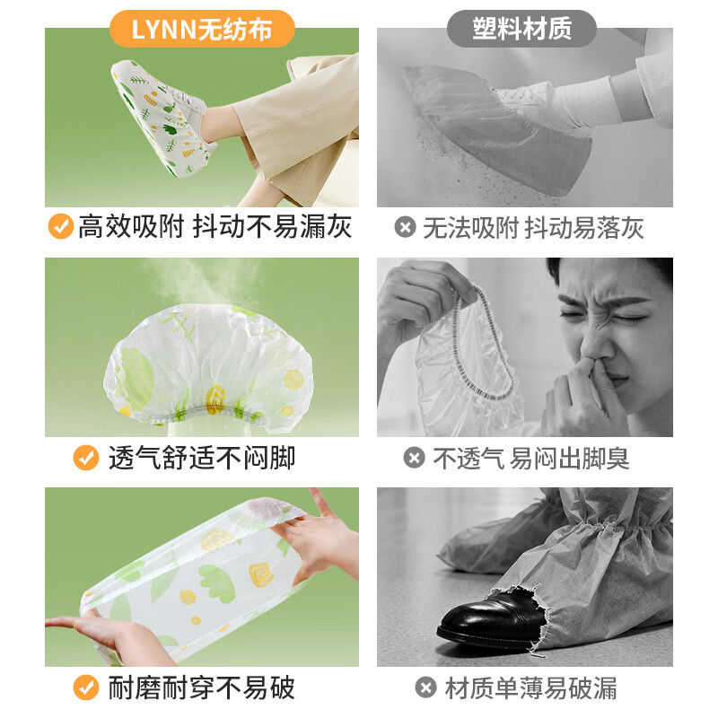 LYNN围裙 防水防油污男女通用时尚家务清洁厨房罩衣奶茶咖啡工作服 【特厚防滑】无纺布鞋套50只