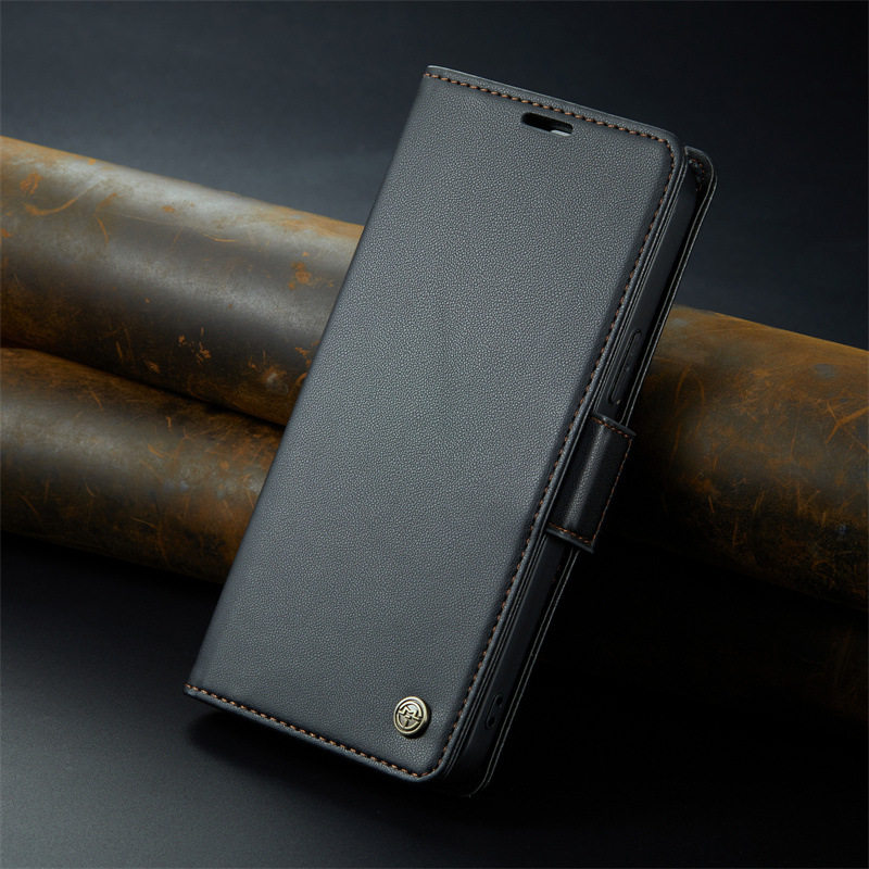 浩盈达苹果15手机壳皮套iphone14promax插卡13防磁卡包12钱包11保护套XR翻盖Xs硅胶8plus男se女6防摔外壳 【绿色】023蝴蝶扣防盗刷皮套 iPhone 6s Plus