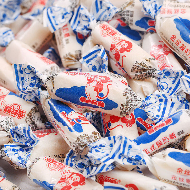 金絲猴奶糖經(jīng)典軟糖喜糖童年懷舊糖果老式方糖解饞年貨小零食 金絲猴柱形奶糖 500g