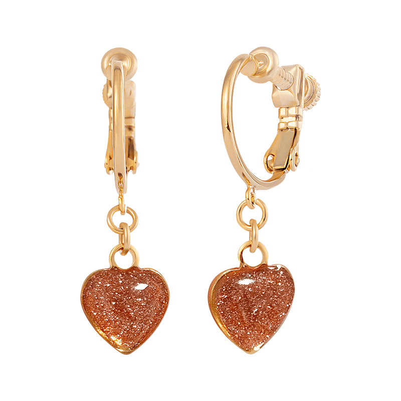 osewaya耳夾日系靈動愛心無耳洞耳墜少女復(fù)古百搭細閃水滴狀耳環(huán) 【愛心款】白色WH