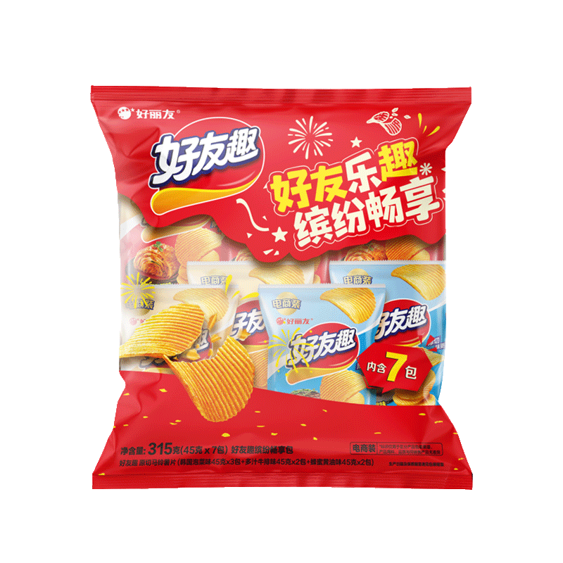 好丽友（ORION）好友趣45gx7共315g 追剧休闲零食礼包小包装薯片解馋膨化食品小吃