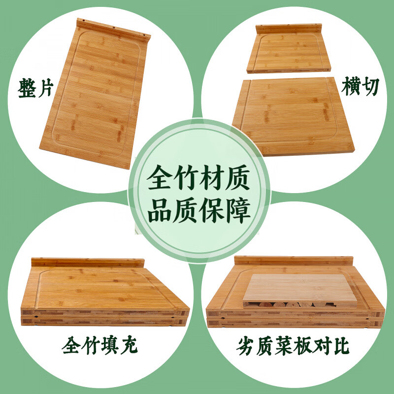 双羿竹制大号实木水槽菜板家用厨房案板洗碗机盖板切菜板防霉砧板 水槽菜板【宽280*长560*厚20mm】不带脚-挡板在28cm边 方形