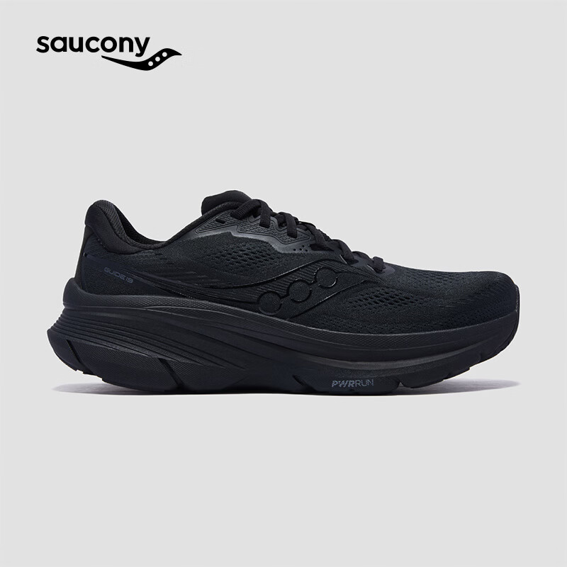 SAUCONY索康尼GUIDE向导19稳定轻便跑鞋缓震舒适透气休闲运动鞋 黑101【男款】 42.5