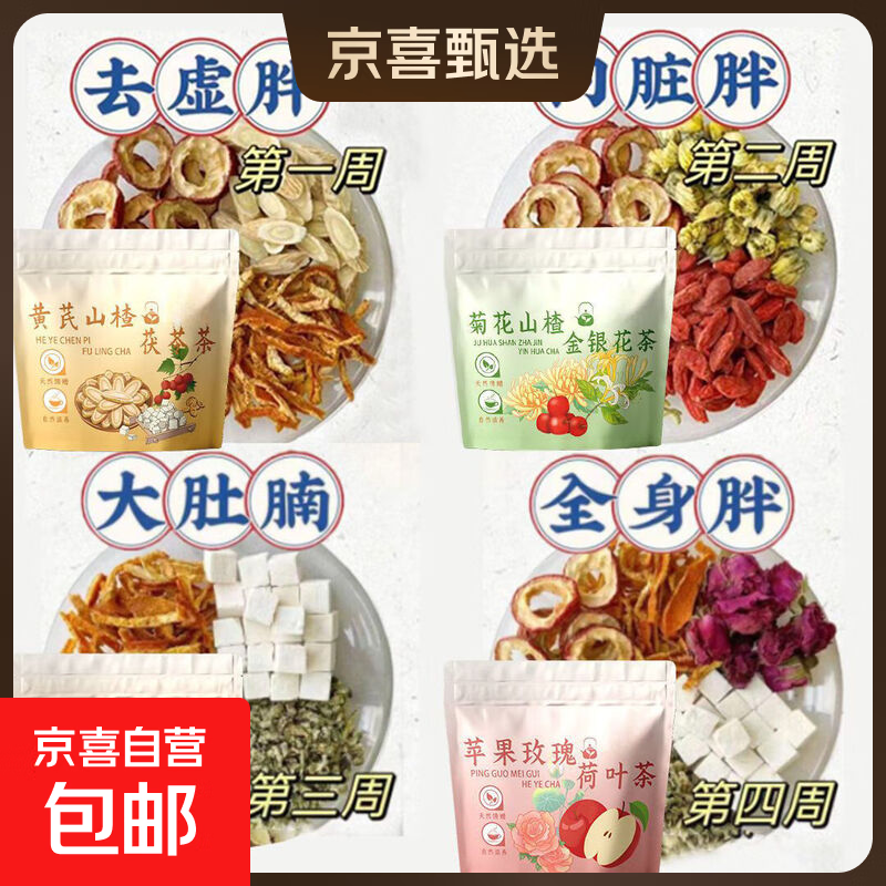 秋冬黄金期陈皮荷叶茶黄芪山楂金银花菊花苹果乌梅玫瑰组合花草茶 【秋冬专属】黄金期 控体S码 山楂黄芪茶2包