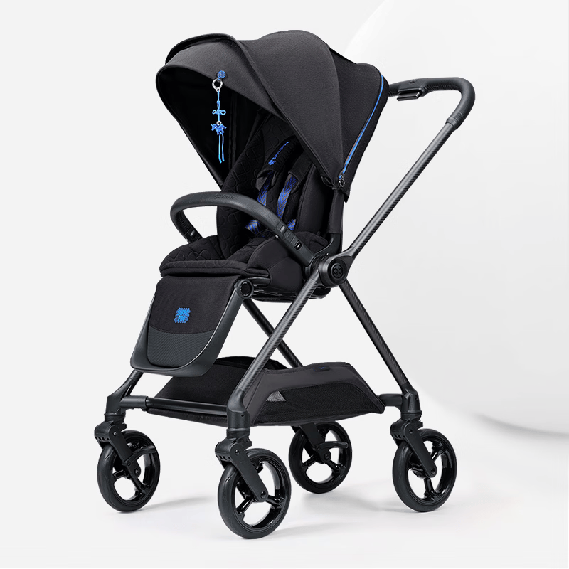 gb好孩子安全婴儿车高景观碳纤维四轮万向双向遛娃推车天鹅proA8000 奶昔白 天鹅Pro