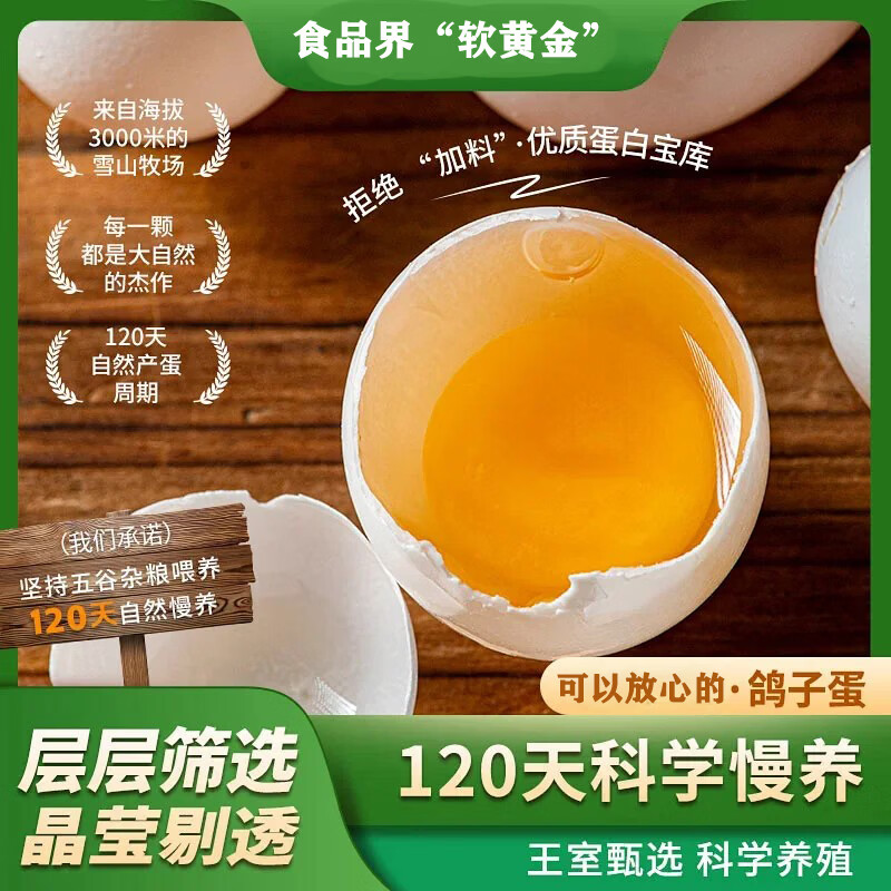 新疆120天慢养鸽子蛋健康放心蛋优质蛋白无腥味Q弹爽滑空运直发 30枚
