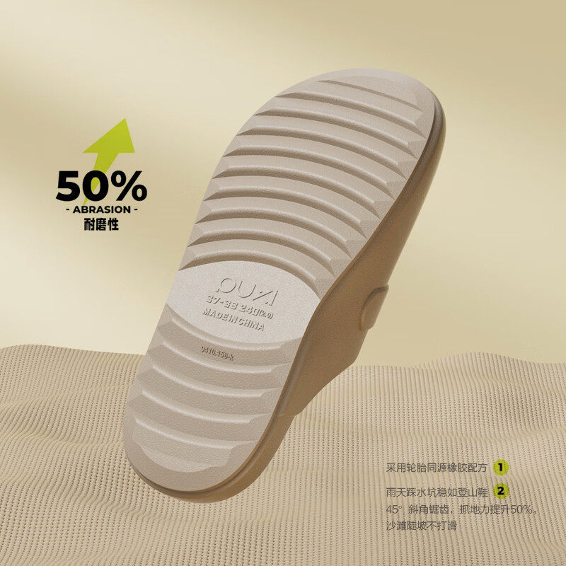 朴西勃肯洞洞鞋女士夏季2026新款厚底家用外穿沙滩海边防滑包头凉拖鞋 浅沙色 /25款 39-40