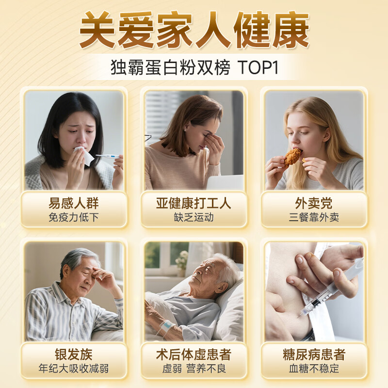 同仁堂无蔗糖营养蛋白粉男女中老年人术后恢复增强免疫 无蔗糖营养蛋白质粉 900g*2罐