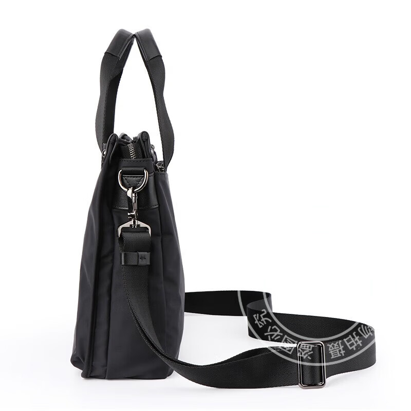 Colrtn Kwecr    男士手提包新款商务出差公文包大容量休闲单肩包电脑包奢侈品 黑色大号40*29*10