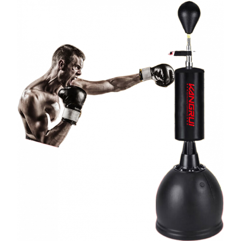 康瑞（Kangrui）拳擊速度球訓練反應靶健身器材家用不倒翁球立式成人沙袋兒童 360°組合拳擊反應靶(PU實心球)