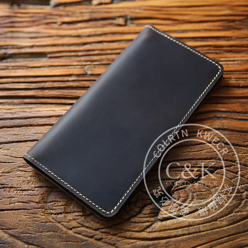 Colrtn Kwecr钱包男士长款手夹包真牛皮钱夹多卡位卡包手机包横款手包奢侈品 CK深棕色19*10*2