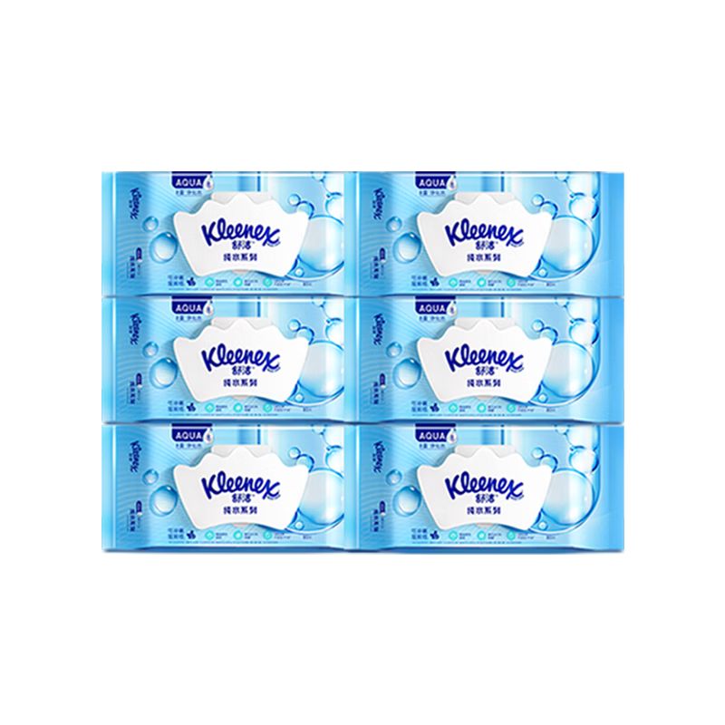 舒洁（Kleenex）湿厕纸 80抽*6包厕纸洁厕湿巾湿厕纸纯水婴儿湿厕纸