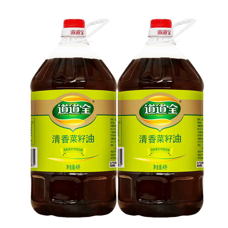 道道全清香菜籽油4L 物理压榨食用油 4L*2桶 【双桶装】
