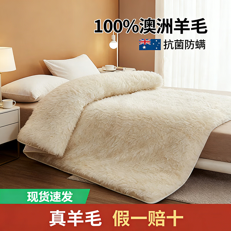 朵亚之星羊毛床垫1.5米x1.8米x2米床褥床垫软垫家用 学生宿舍加厚保暖床垫 白色-加厚款 80cm×190cm