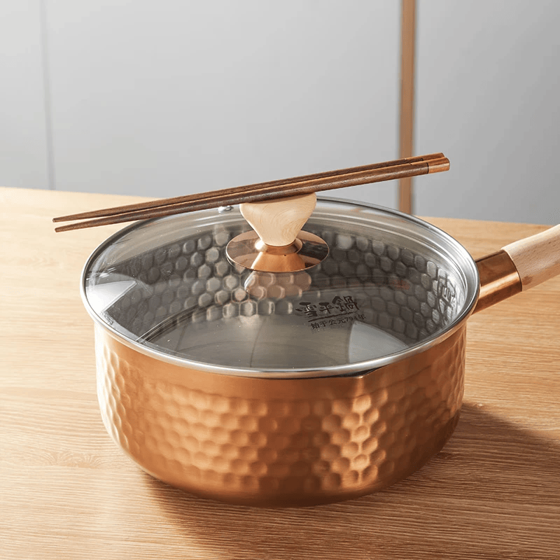 神田钛金雪平锅不锈钢锅小奶锅牛奶锅煮面锅泡面锅宝宝婴儿辅食锅汤锅 钛金雪平锅（含盖+蒸格） 20cm