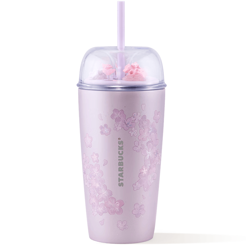 星巴克（Starbucks）暮樱翩翩落樱款不锈钢吸管杯560ml保温咖啡泡茶水杯子礼物男女