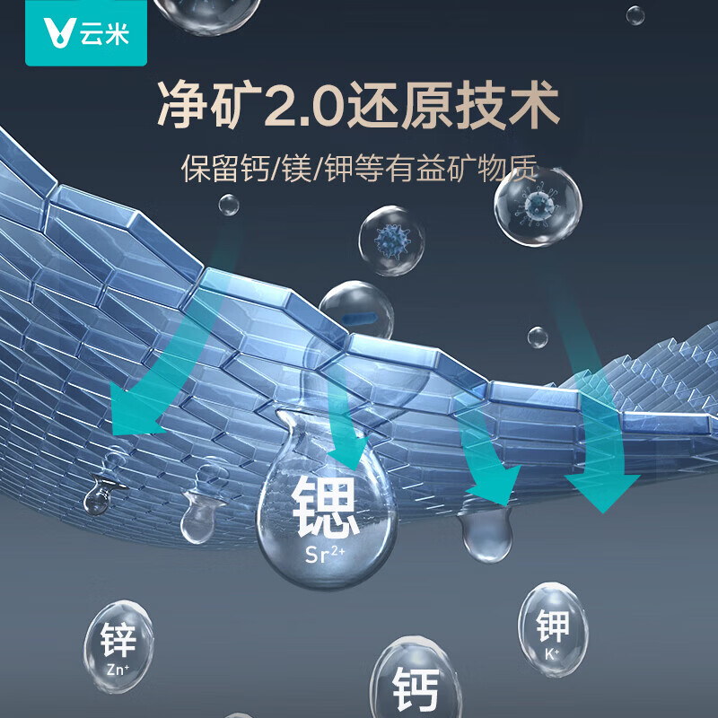 云米（VIOMI）家用净水机小京龙2净矿净水器双水直饮1200G6年反渗透RO膜矿物质 0阻垢剂 厨下式净饮机MR12102-A 小京龙2净矿1200G+Master2S管线机两件套
