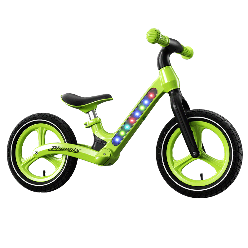 鳳凰兒童平衡車減震1-2-3-5-6-8歲寶寶超輕滑步車小孩輕便競速滑行 【減震升級】曜石黑丨一體輪（含護具頭盔禮包） 12寸