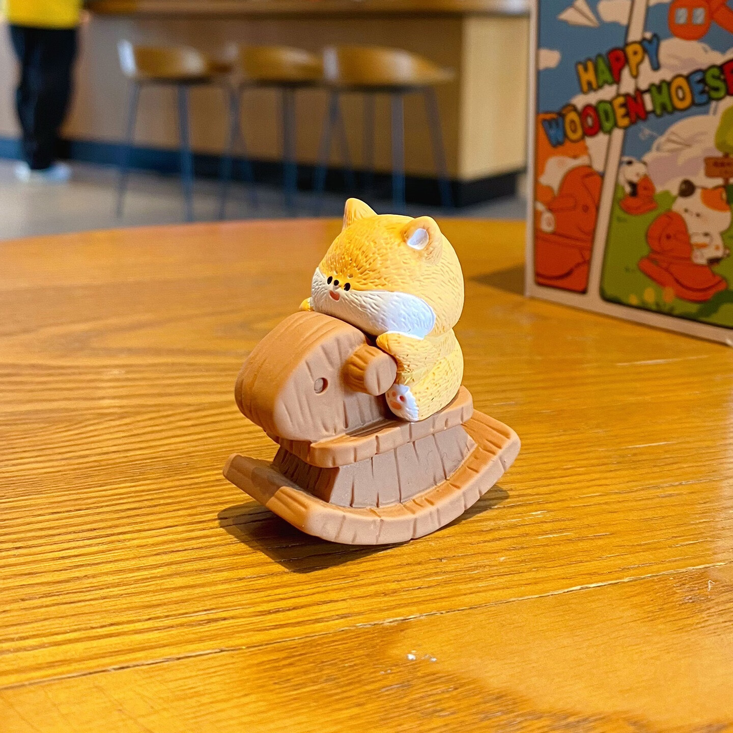 BAIMAO原创萌宠木马摇摇乐系列摆件可爱树脂公仔创意解压家具桌面装饰品 萌宠木马摇摇系列摆件-汪汪款